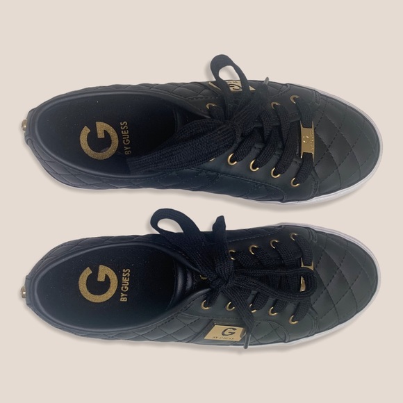 G by Guess Black & Gold Quilted Sneakers Size: 7.5 - Picture 7 of 14